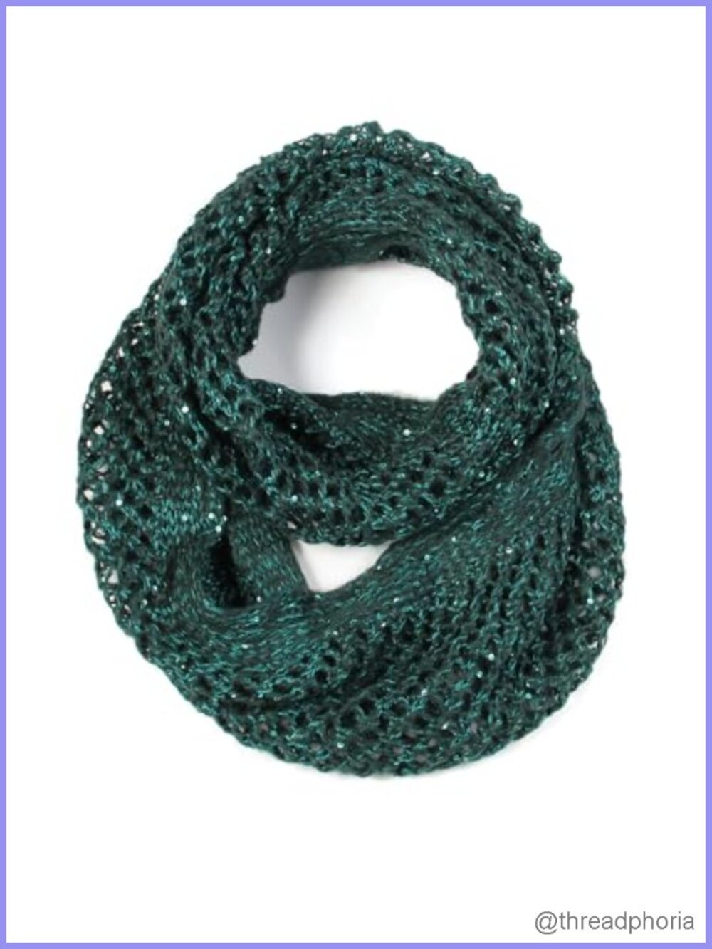 Scarfand Lacy Knit Sequins Cowl Infinity Scarf Women Accessory Wrap